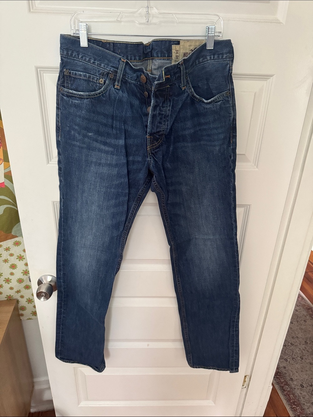 Hollister Men's Dark Blue Straight Jeans